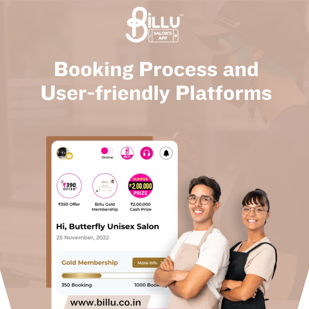 Booking procedure and easily navigable platforms